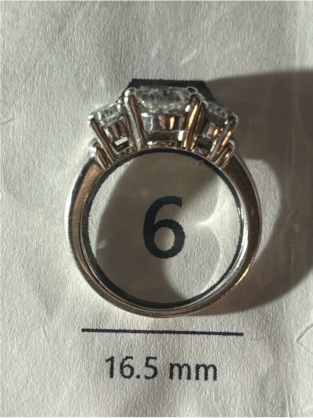 Stunning 2.5 Carat Oval Three Stone Diamond Ring | Sterling Silver 925 - Picture 3 of 5